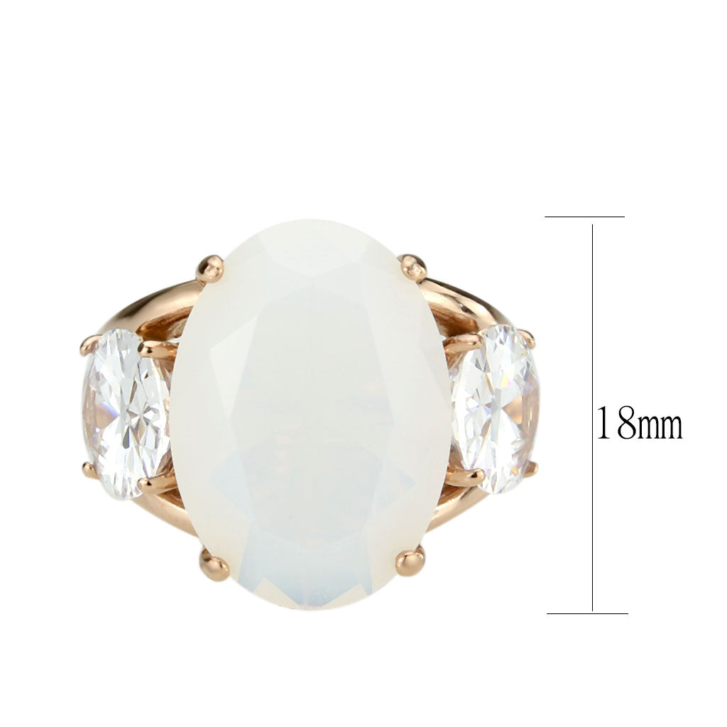 TK3788 - IP Rose Gold(Ion Plating) Stainless Steel Ring with Synthetic in Fireopal-1