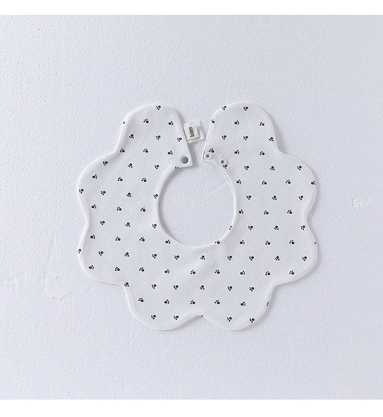 Adorable Simple Pattern Cotton Snap-on Flowers Shaped Bib-9